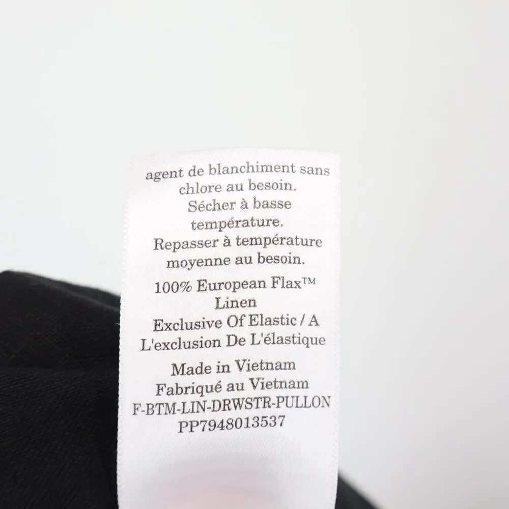 Everlane The Drawstring Pant 100% Linen Black Size XL NWT